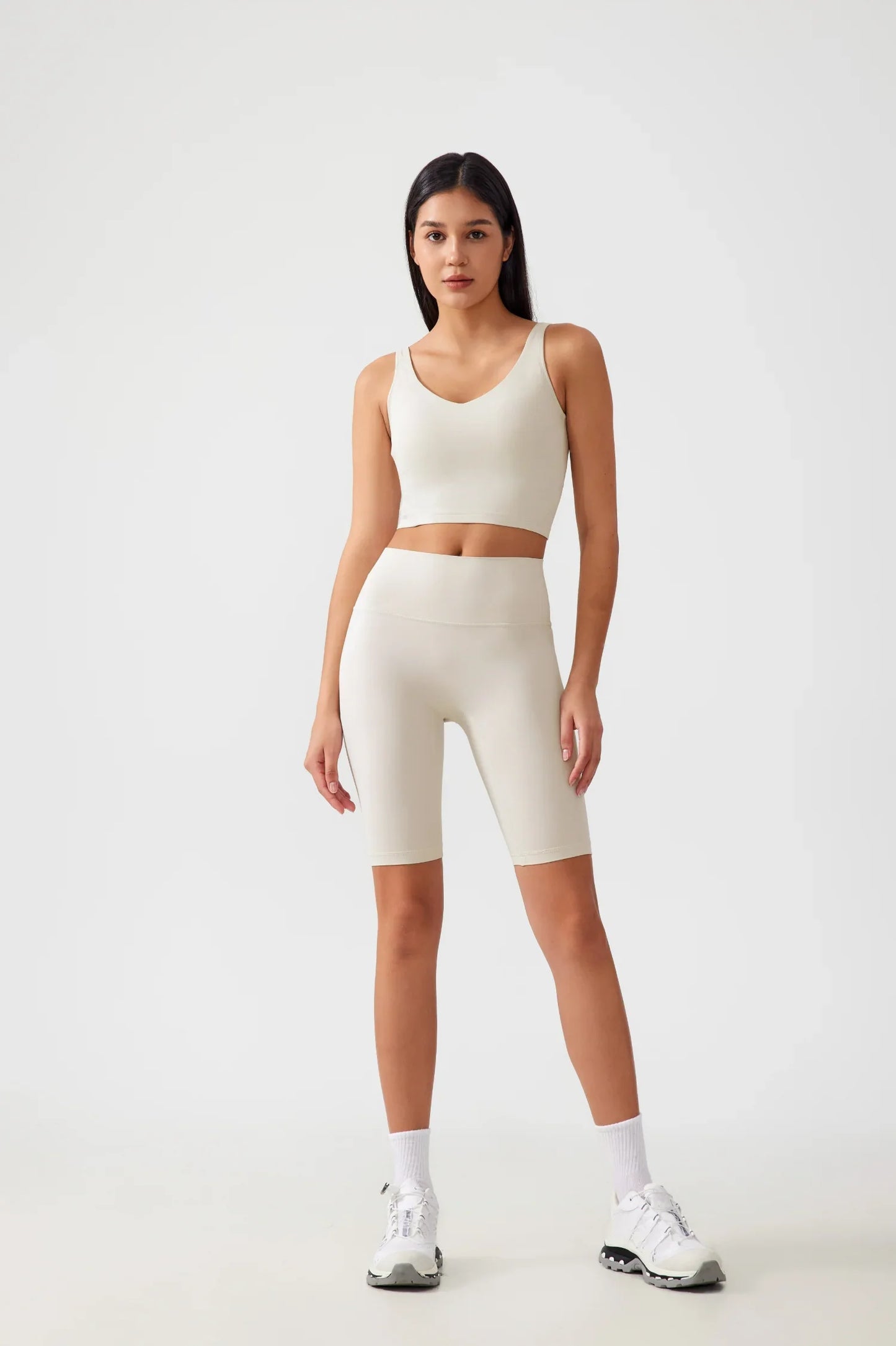 Short de fitness et de yoga pour le levage des hanches - Blanc d'œuf