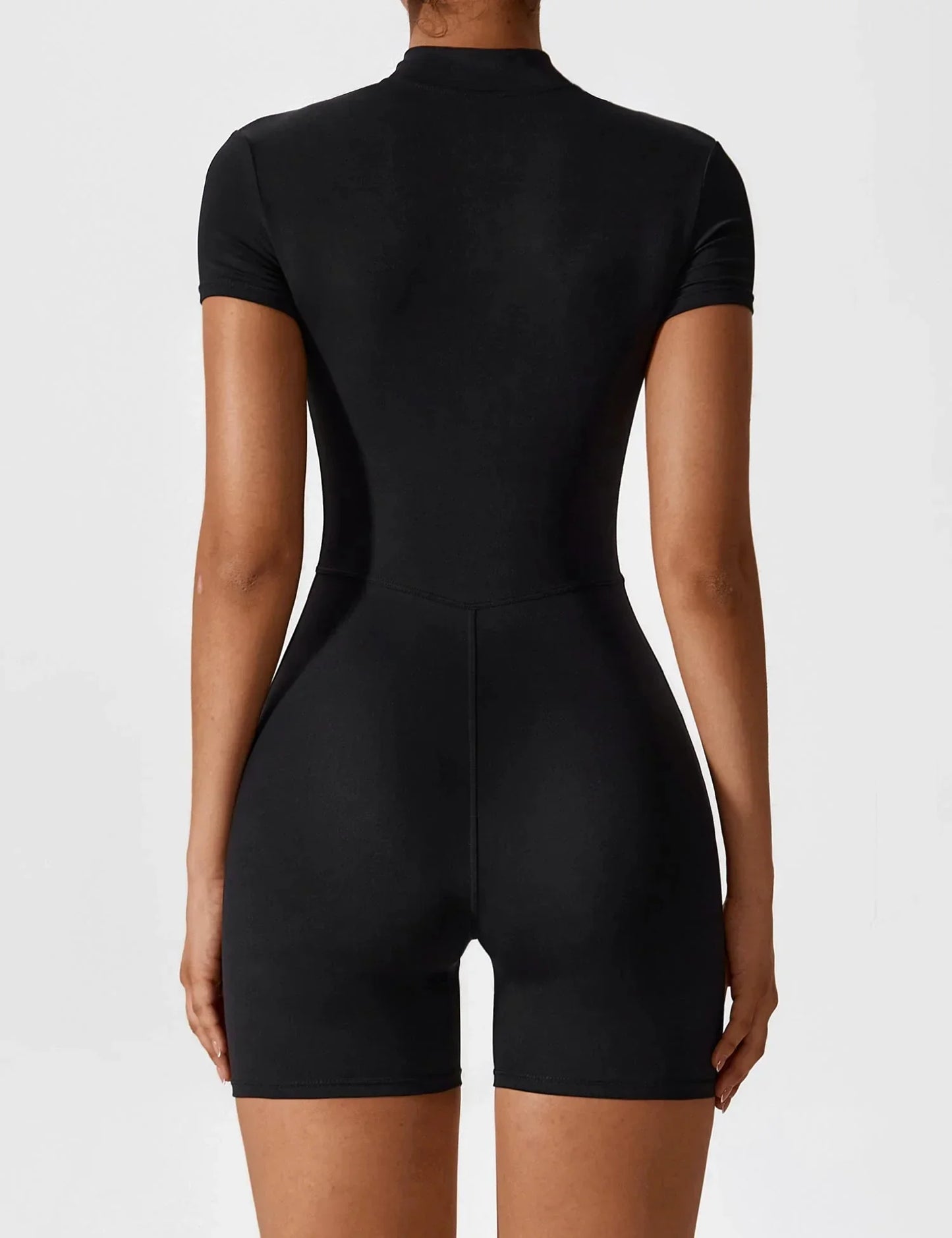Combinaison zippée à manches courtes Velafit - Noir