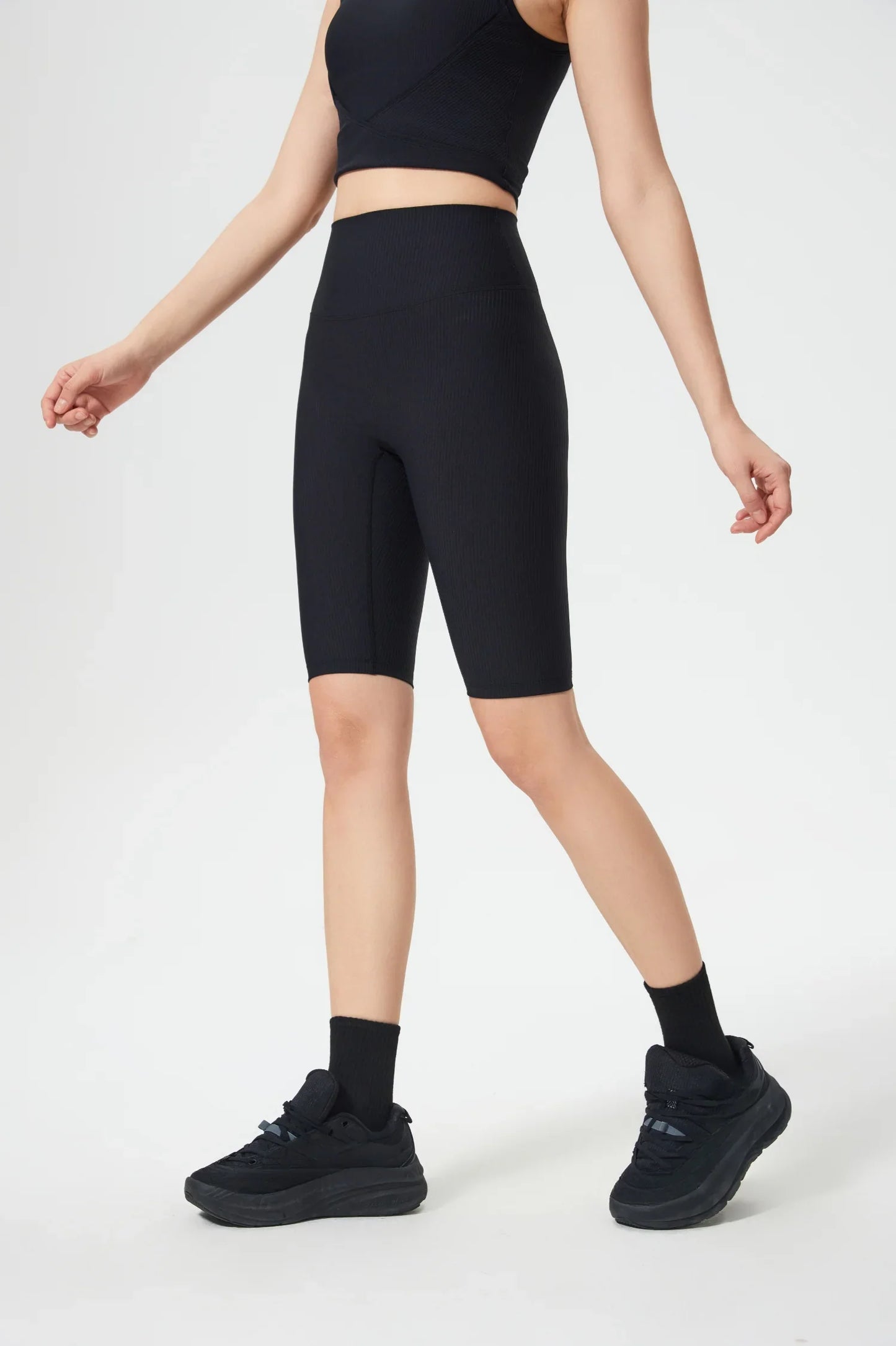 Short de fitness taille haute liftant les fesses - Noir