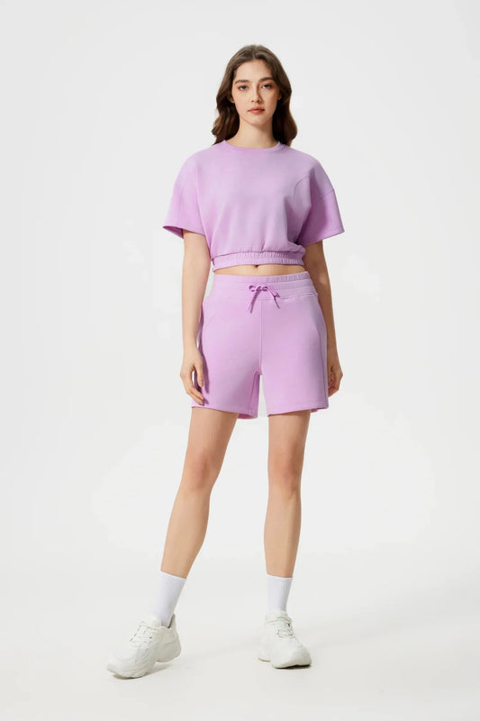 Short de yoga rose pour entraînement toute la journée