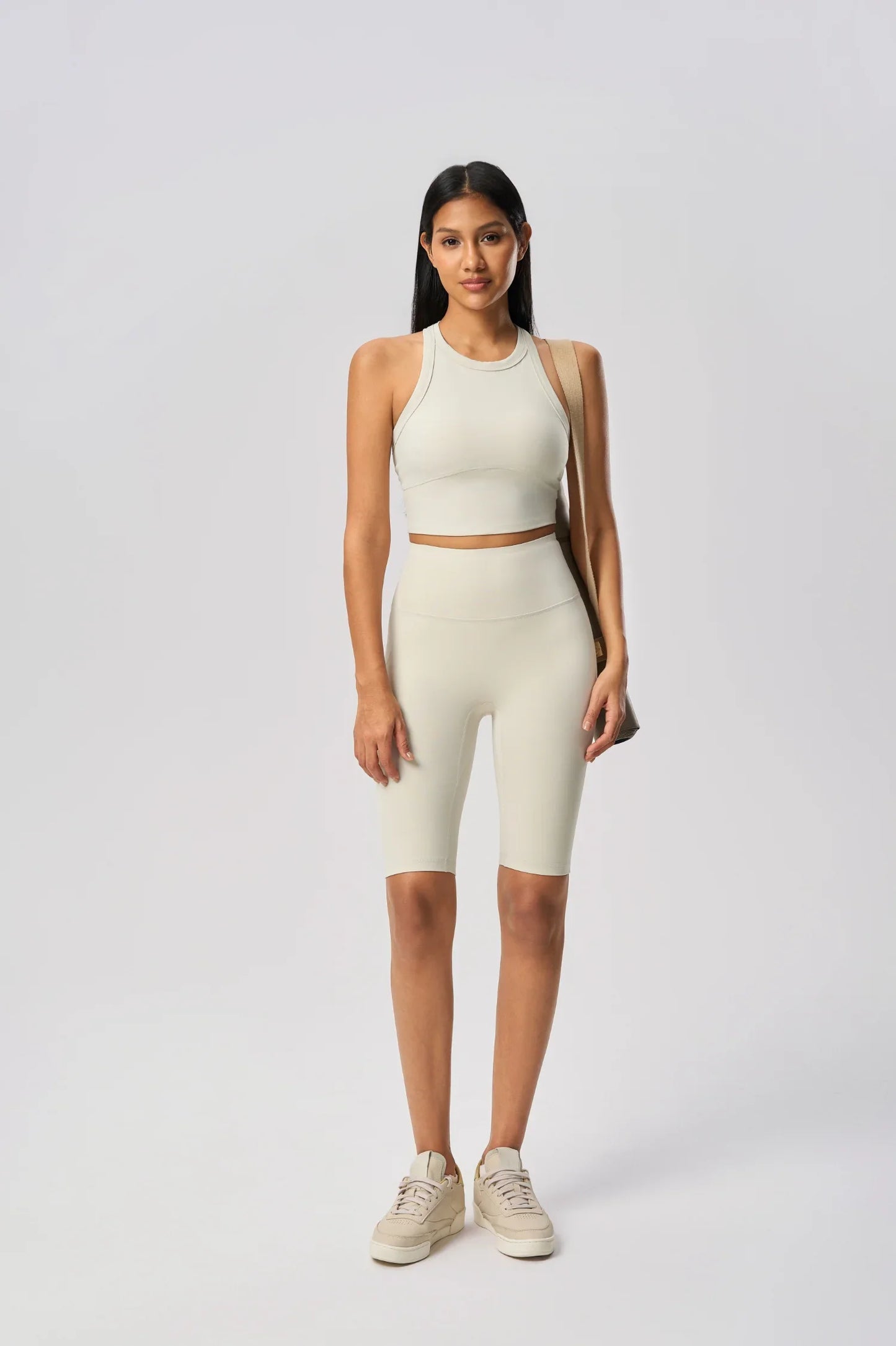 Short de sport élastique pour le levage des hanches - Blanc d'œuf