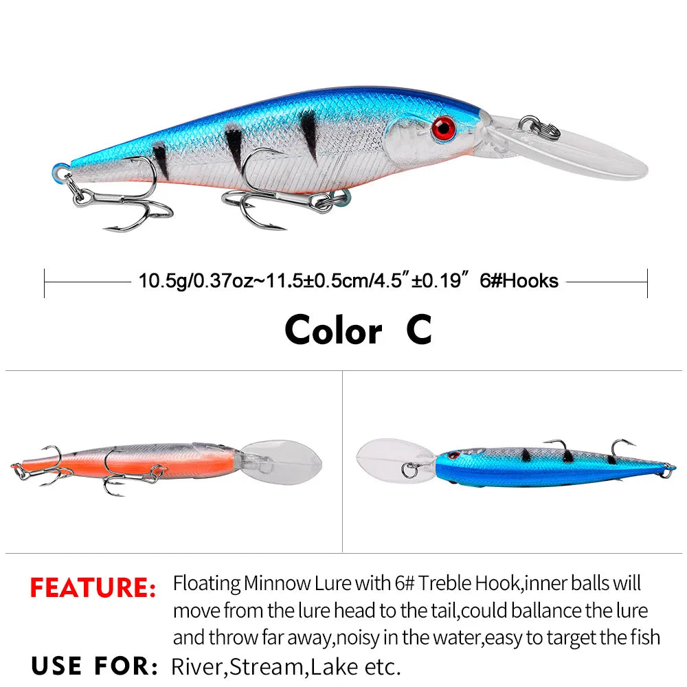 FALCON 115 Floating Minnow 4-1/2" - 3/8oz