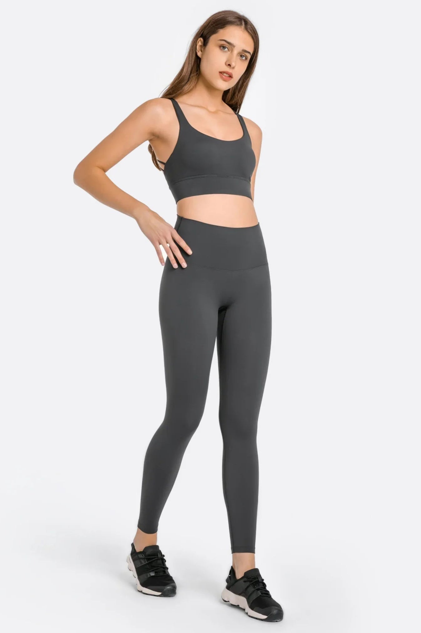 All Day Power Yoga Training Leggings-Dunkelgrau