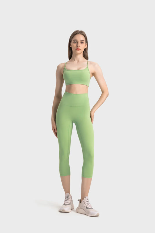 Leggings de fitness courts - Cyan clair