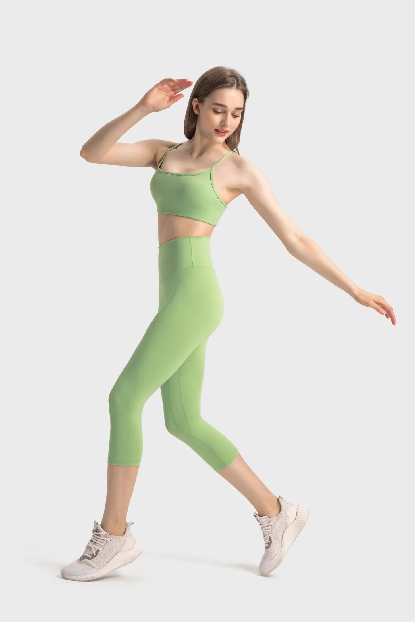 Leggings de fitness courts - Cyan clair