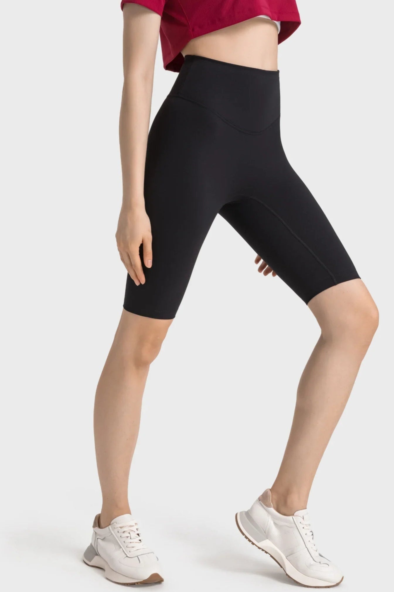 Short de sport taille haute gainant - Noir