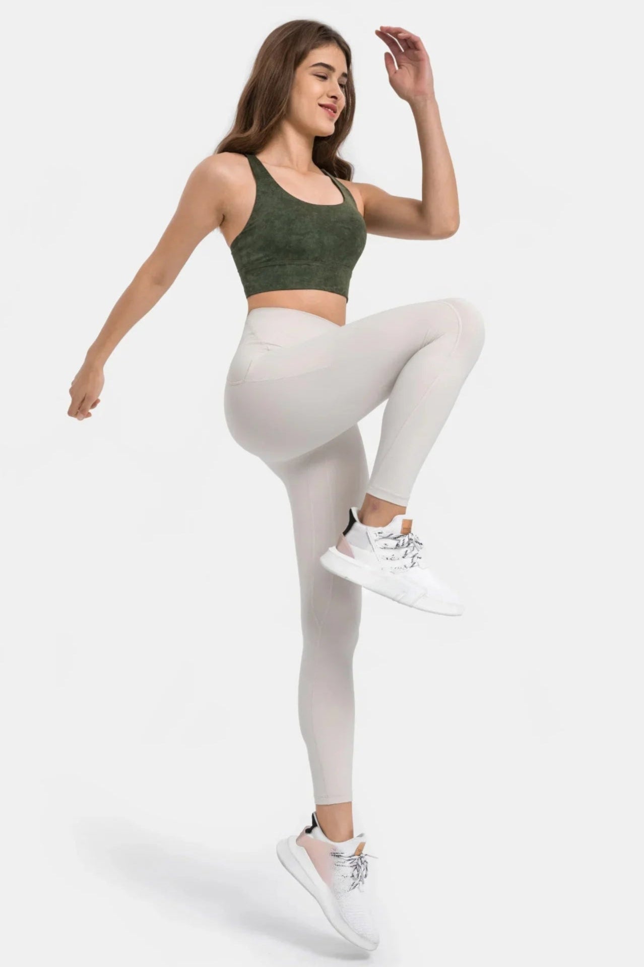 Legging d'entraînement taille haute - Blanc d'œuf