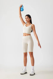 Short de fitness et de yoga pour le levage des hanches - Blanc d'œuf