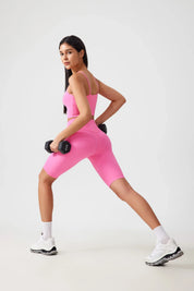 Short de yoga fitness pour le levage des hanches - Rose