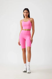 Short de yoga fitness pour le levage des hanches - Rose