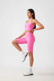 Short de yoga fitness pour le levage des hanches - Rose