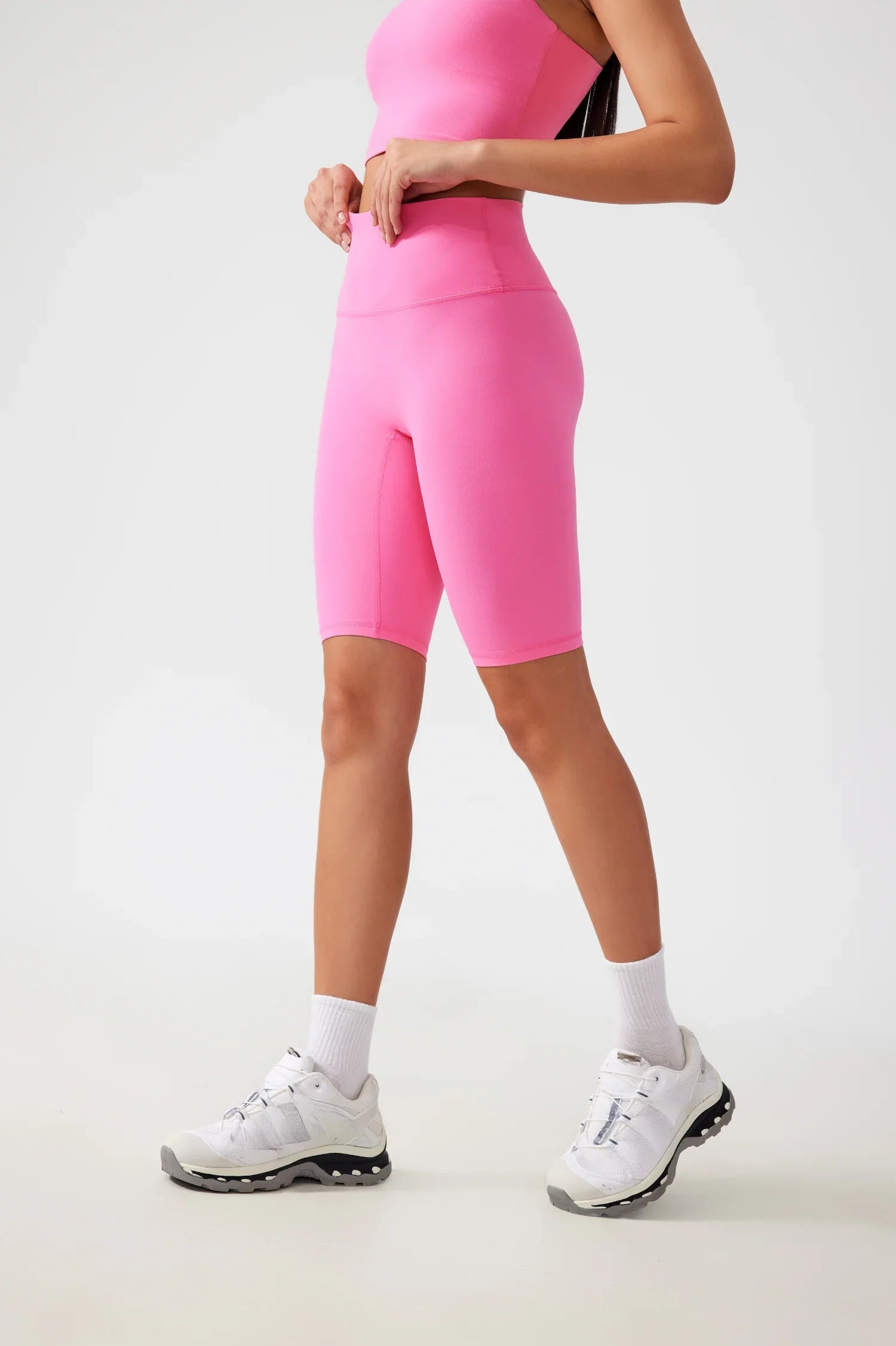 Short de yoga fitness pour le levage des hanches - Rose