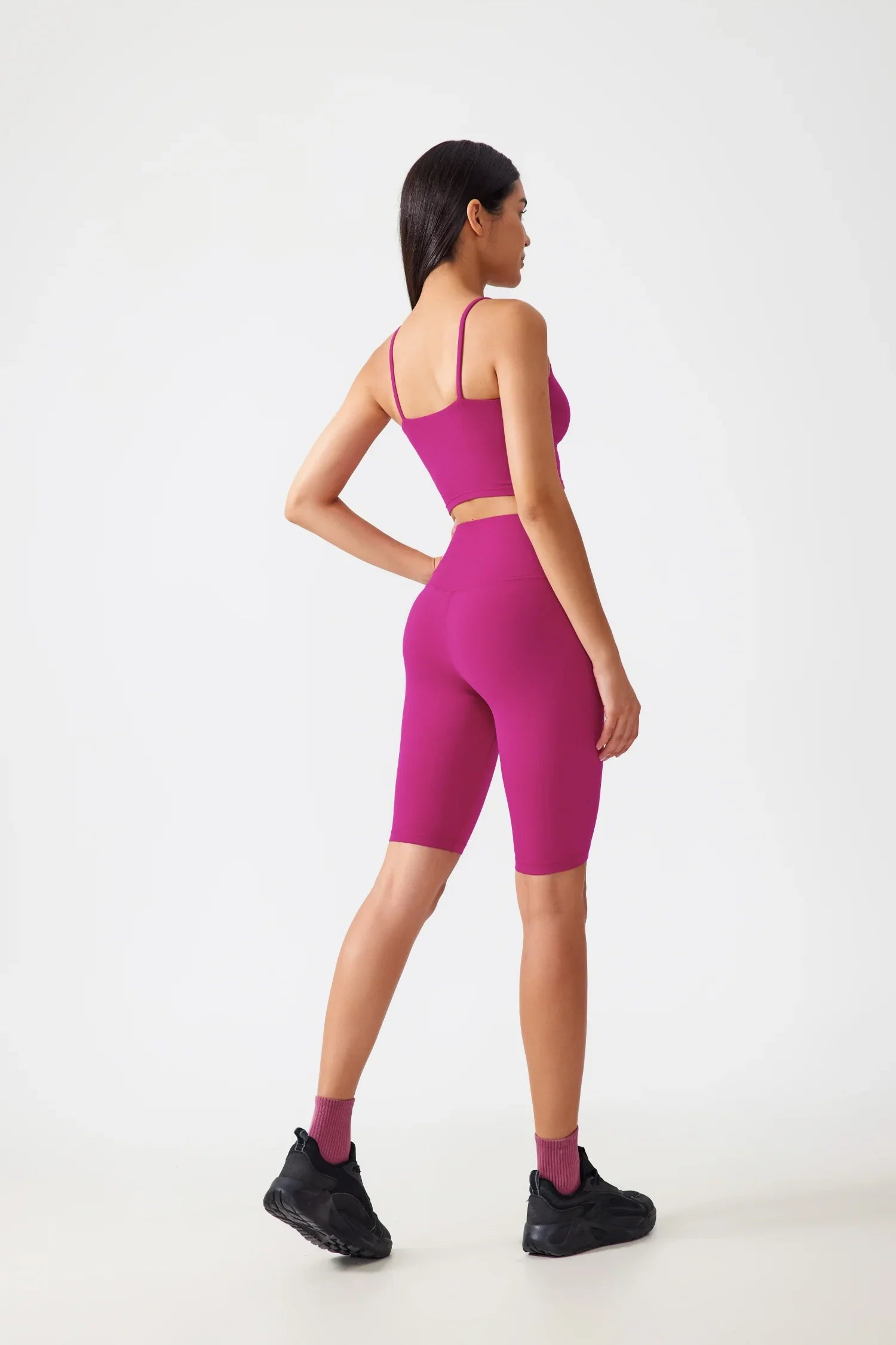 Short de fitness et de yoga pour le levage des hanches - Rose rouge