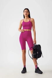 Short de fitness et de yoga pour le levage des hanches - Rose rouge