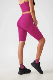 Short de fitness et de yoga pour le levage des hanches - Rose rouge