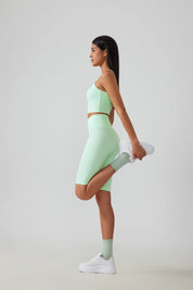 Short de yoga fitness pour le levage des hanches - Vert fluo