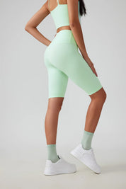 Short de yoga fitness pour le levage des hanches - Vert fluo