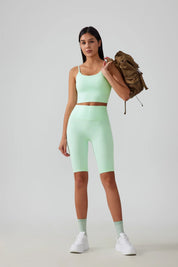 Short de yoga fitness pour le levage des hanches - Vert fluo