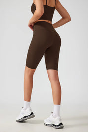 Short de yoga fitness pour le levage des hanches - Marron