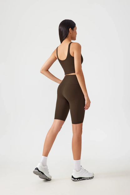 Short de yoga fitness pour le levage des hanches - Marron