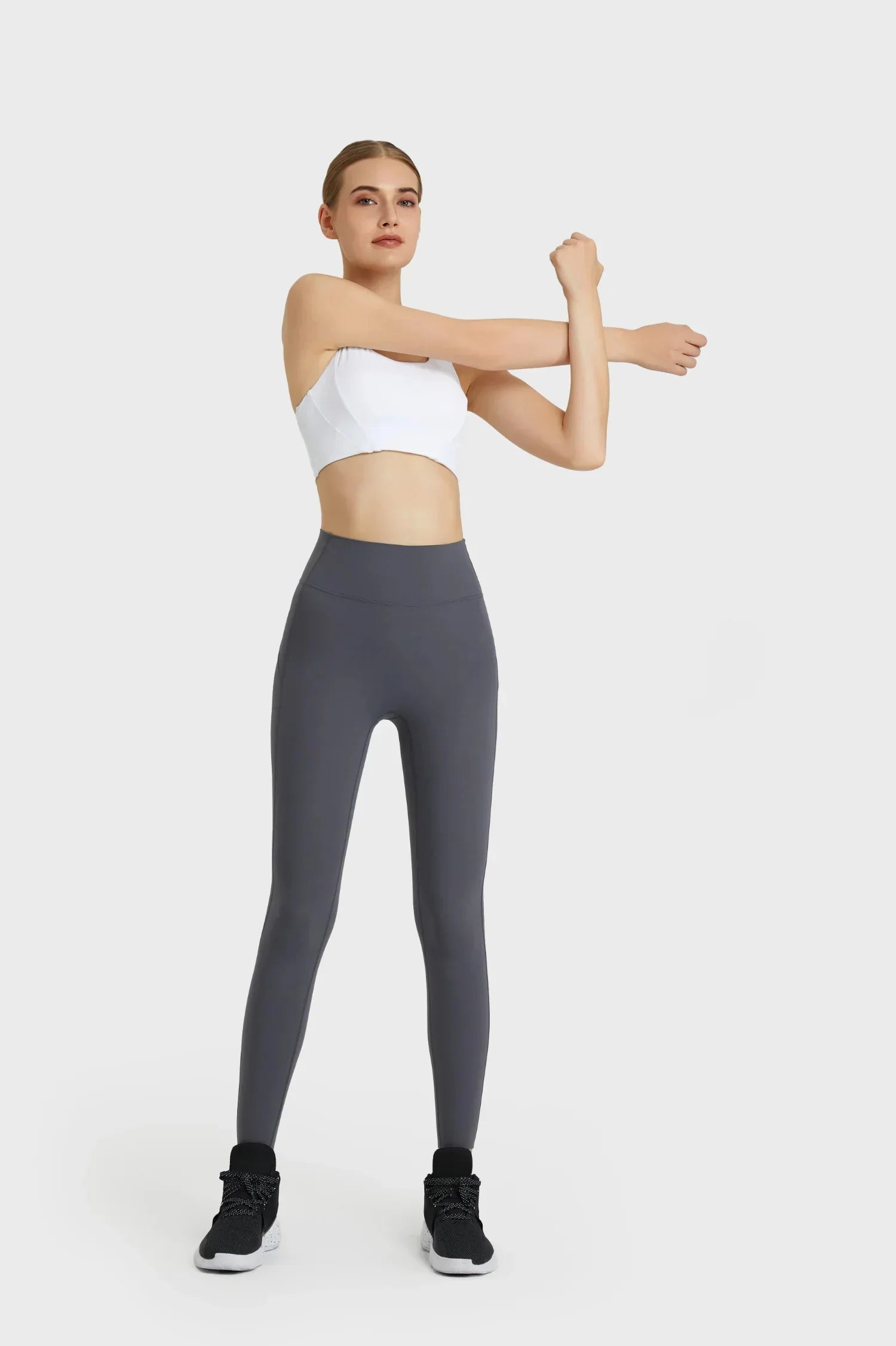 All Day Yoga Training Sports Leggings-Gem gray