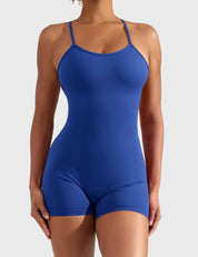 Velaift V-Back Romper-Klein Blue
