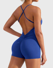 Velaift V-Back Romper-Klein Blue