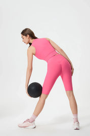 Short de fitness taille haute liftant les fesses - Rose