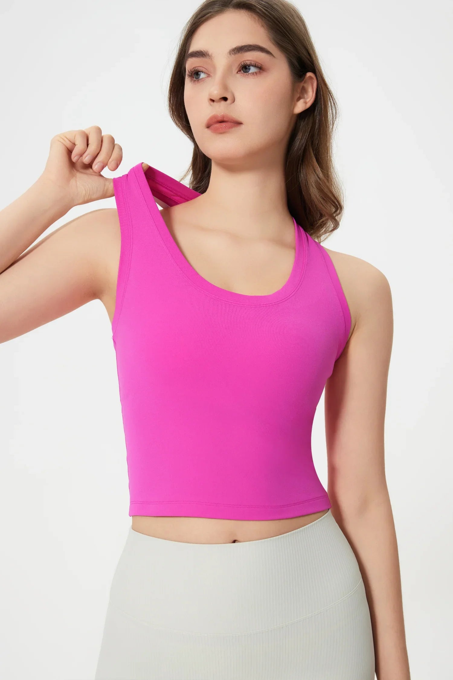 Power Medium Impact Bra Tank-Pink