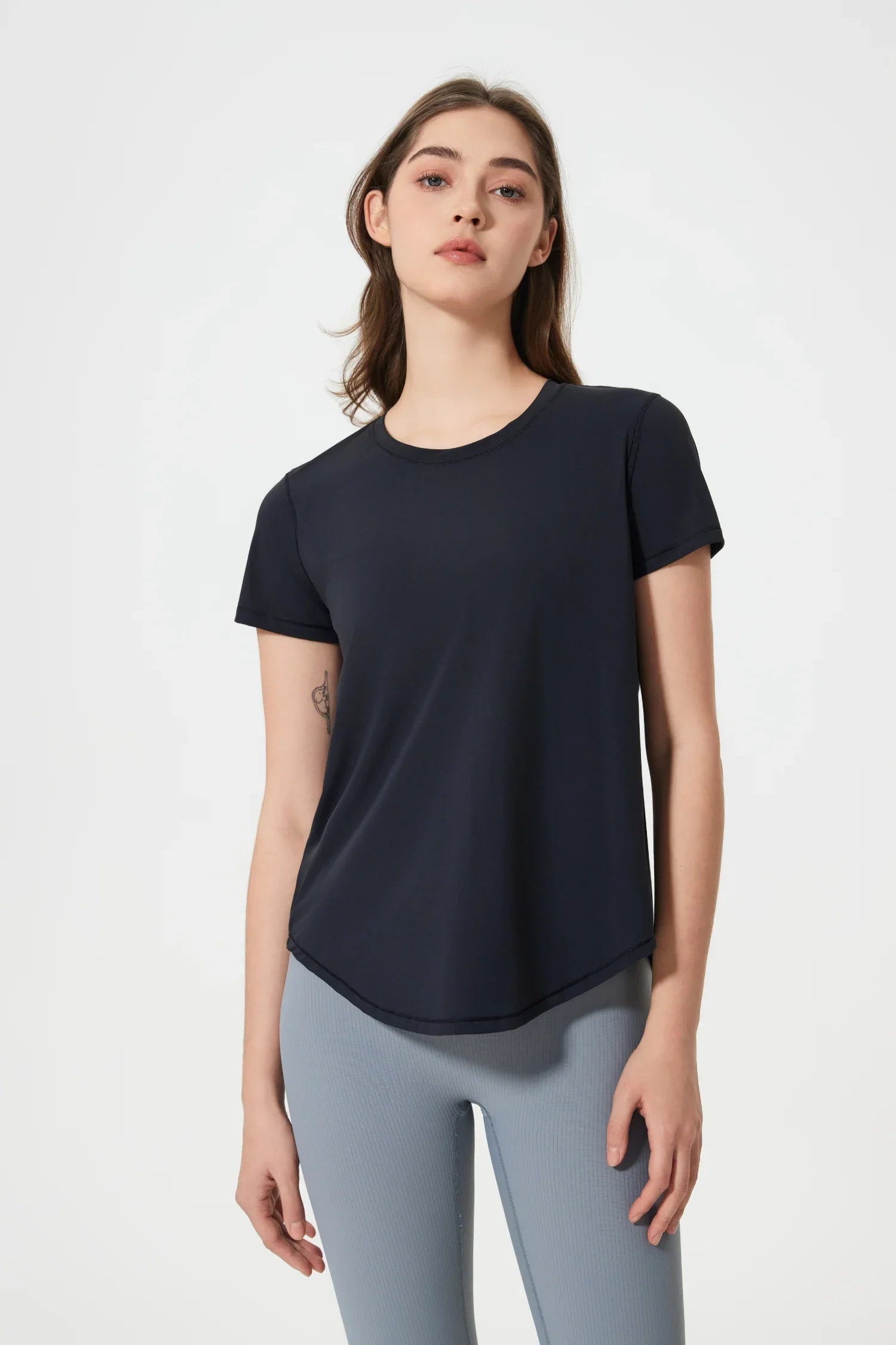 All Day Sports Longline Tee-Black