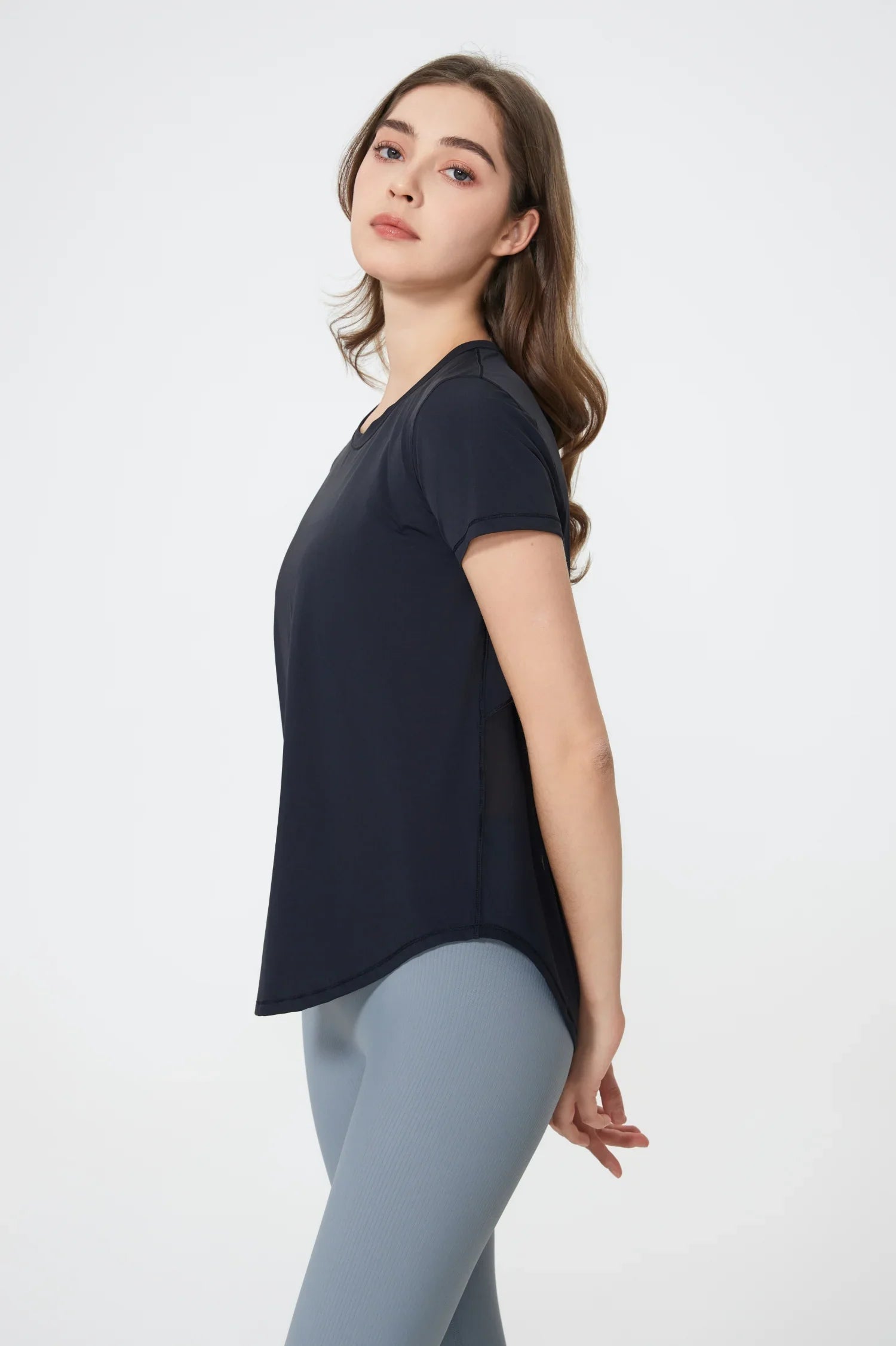 All Day Sports Longline Tee-Black