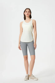 Fitness-Shorts mit hoher Taille und Po-Lifting-Hellgrau
