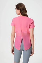 All Day Sports Longline Tee-Pink