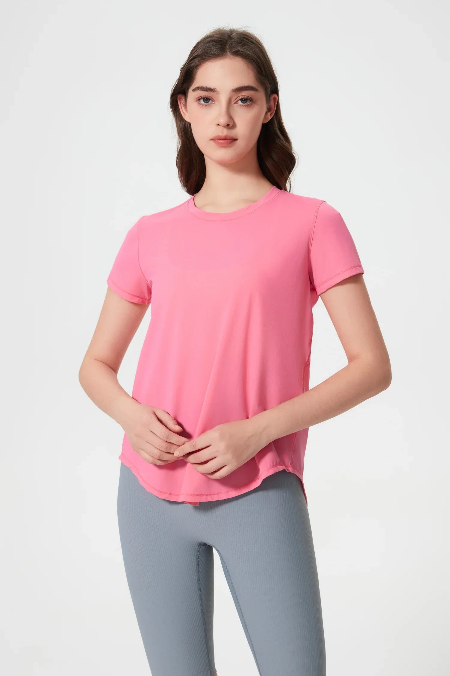 All Day Sports Longline Tee-Pink