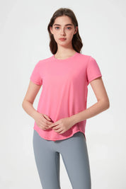 All Day Sports Longline Tee-Pink