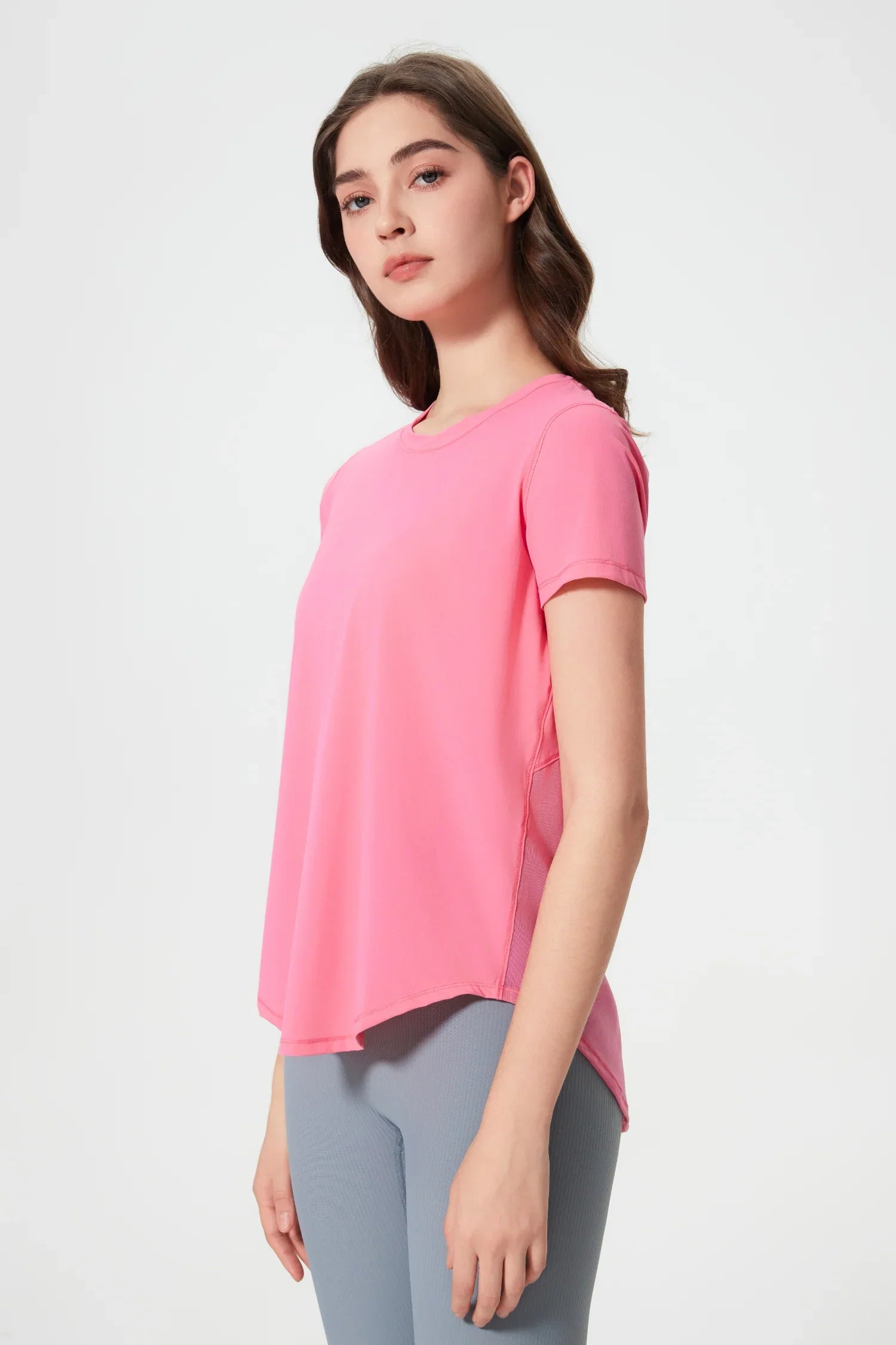All Day Sports Longline Tee-Pink