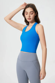 Power Medium Impact Bra Tank-Capri blue