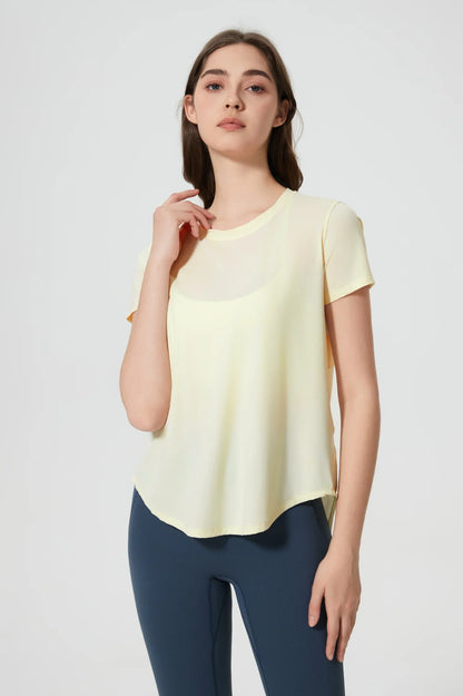 T-shirt long All Day Sports - Jaune clair