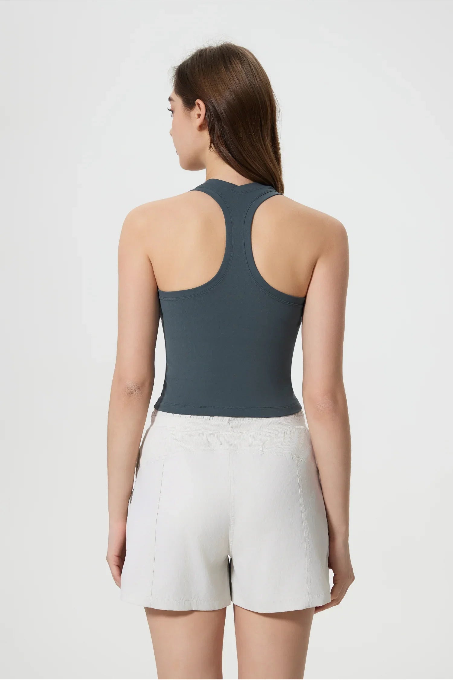 Power Medium Impact Bra Tank-Oil grey