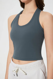 Power Medium Impact Bra Tank-Oil grey