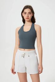 Power Medium Impact Bra Tank-Oil grey