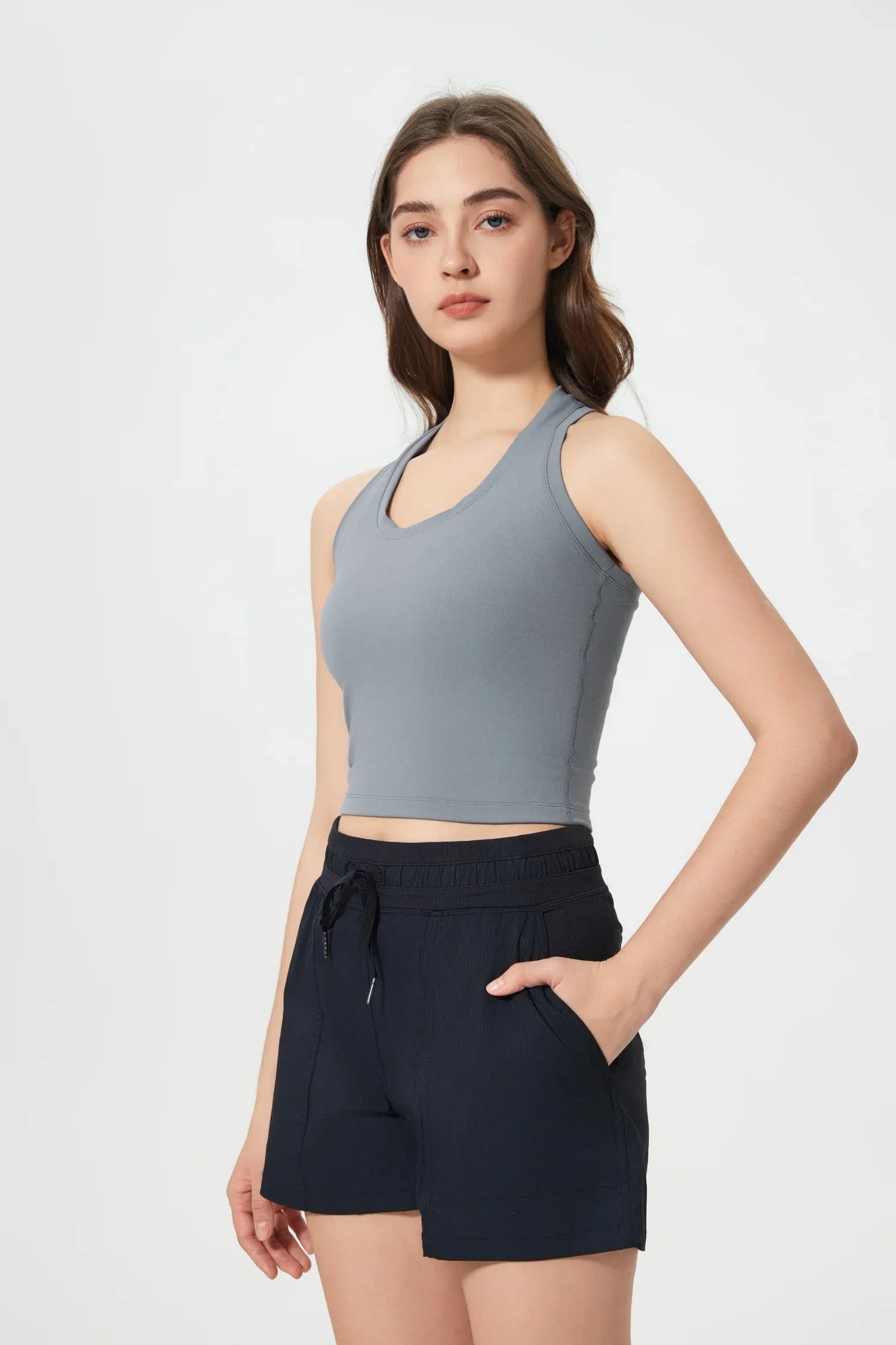 Power Medium Impact Bra Tank-Grau