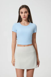 Athlete Seamless Workout Tee-Light blue