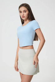 Athlete Seamless Workout Tee-Light blue