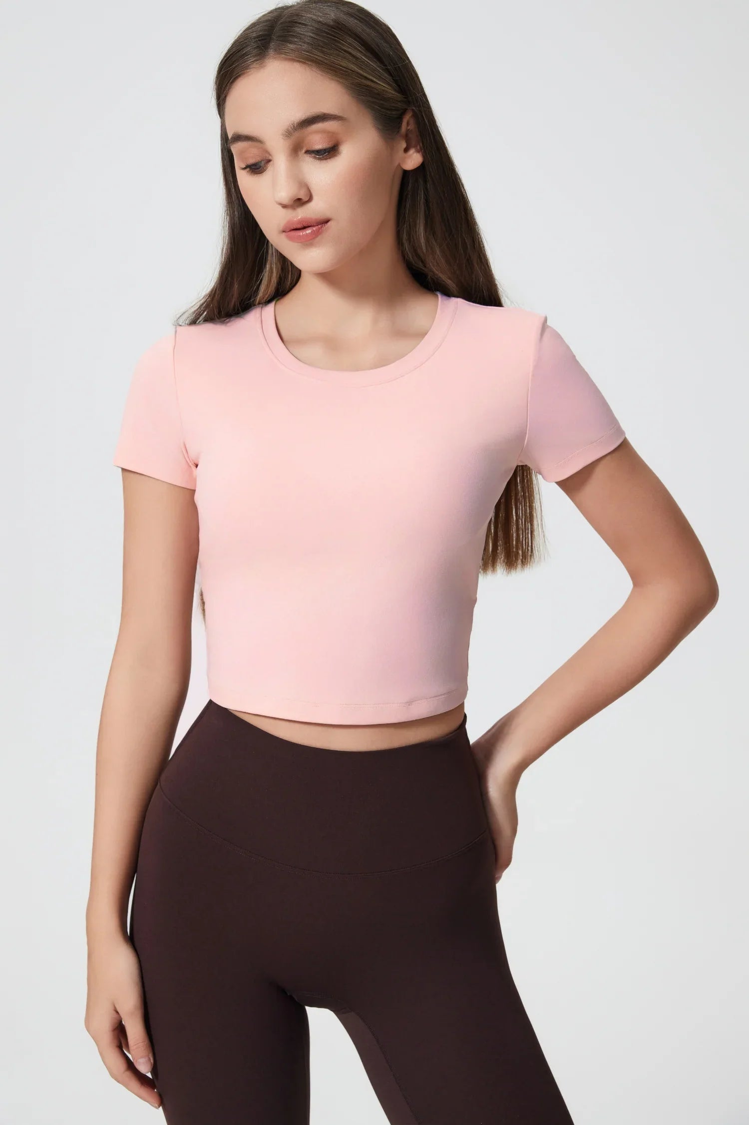 Athlete Seamless Workout Tee-Light pink