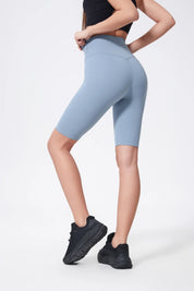 Short de sport taille haute rehaussant les hanches - Gris bleu 