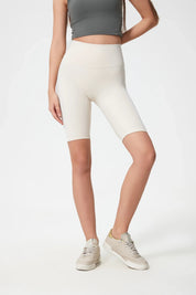 Short de sport taille haute rehaussant les hanches - Blanc 