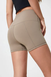 Velafit All Day Fitness Shorts-Light brown
