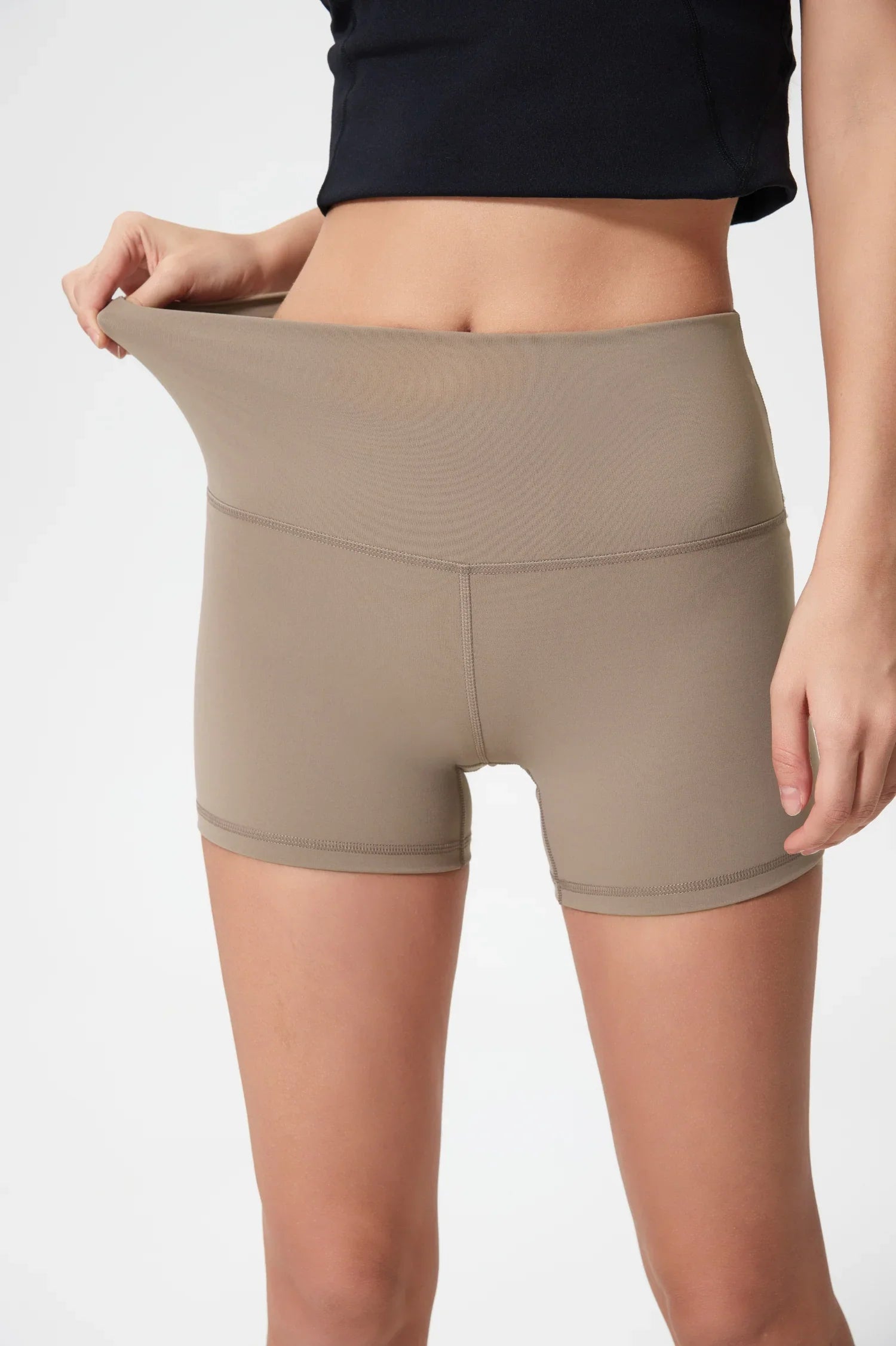 Velafit All Day Fitness Shorts-Light brown
