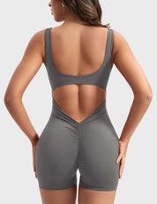 Velafit Lizvette V-Back Romper-Grey
